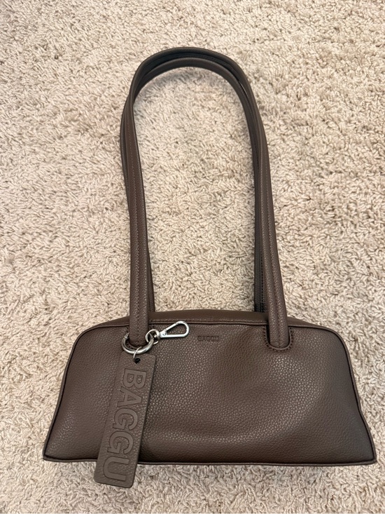 BAGGU Handbags - Baggu Small Brown Leather Shoulder Bag